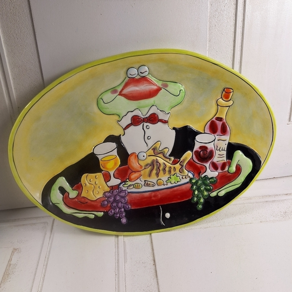 Farm Gourmet Green Frog Waiter Platter
